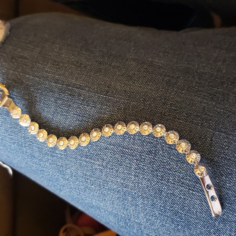 Henri Bendel Vintage "Buckle up Baby" Rivet Bracelet Silver - Picture 5 of 12